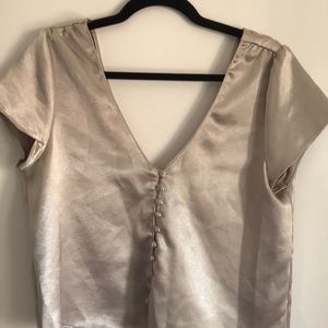 Zara Satin Cropped Blouse